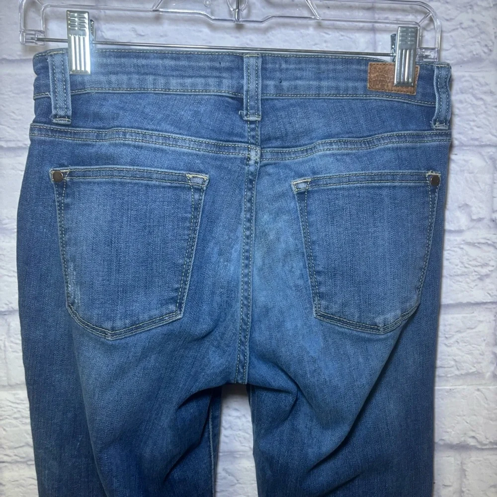 Judy Blue Jeans Womens 7/28 Blue Denim Skinny Distressed Leopard Stretch Pants